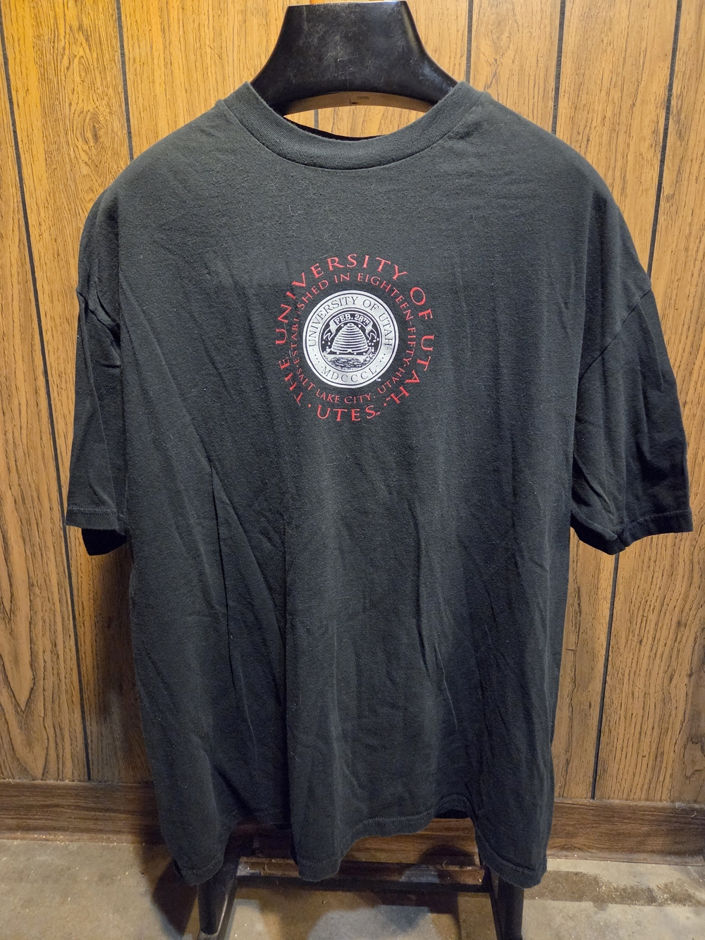 Champion Utah Utes Shirt 2xl  Short Sleeve Black Vintage Y2k
